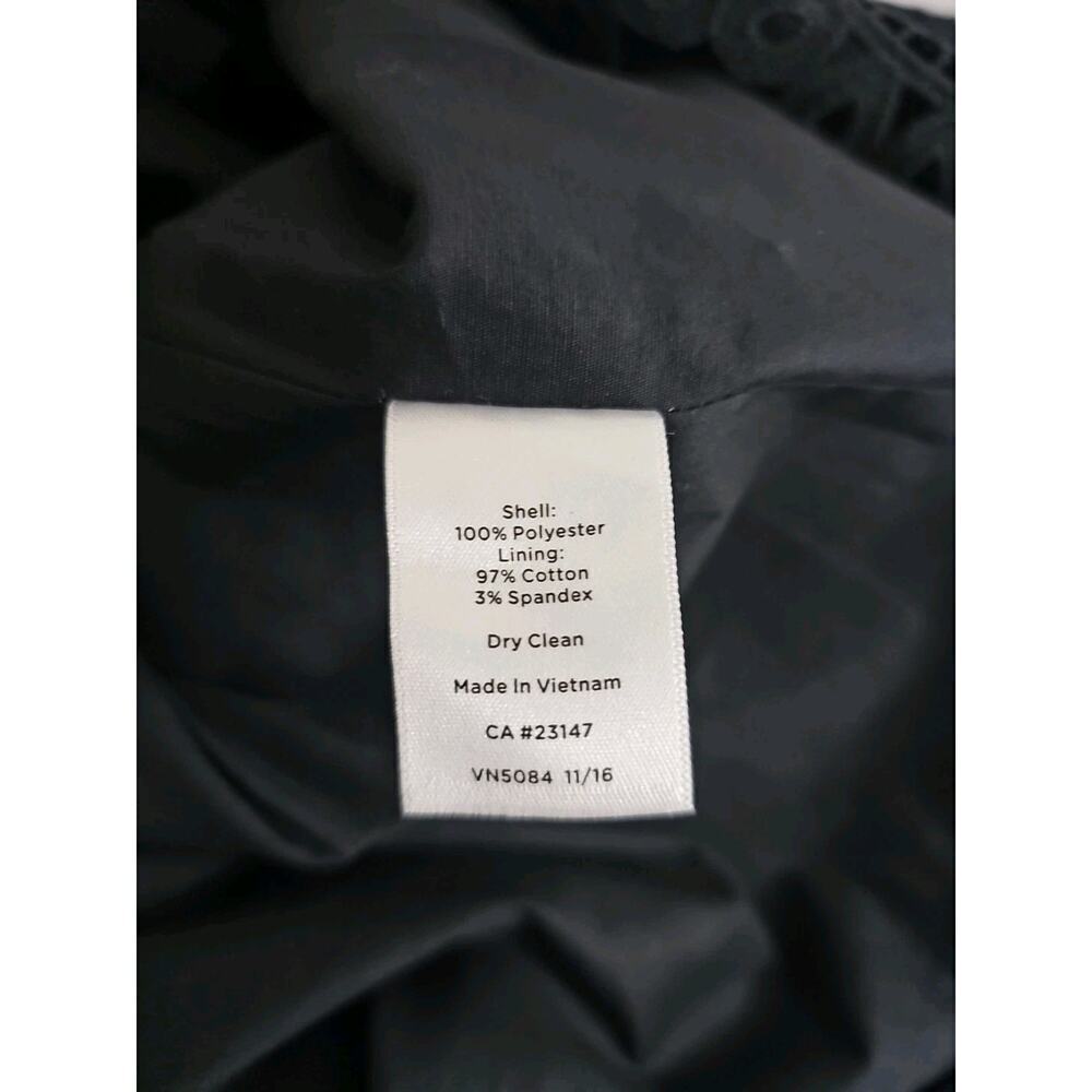 Talbots ~Woman Size 14~ Black Crocheted Lace A-Line Skirt Fully Lined NWOT. - Picture 4 of 12